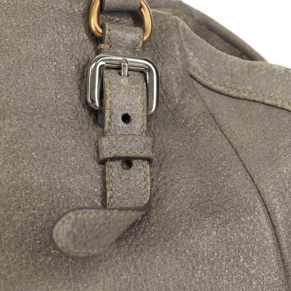PRADA Tote Bag Leather 2way Gray Silver Auth bs31577 - Picture 3 of 16